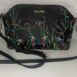 Calvin Klein Black Embroidered Floral